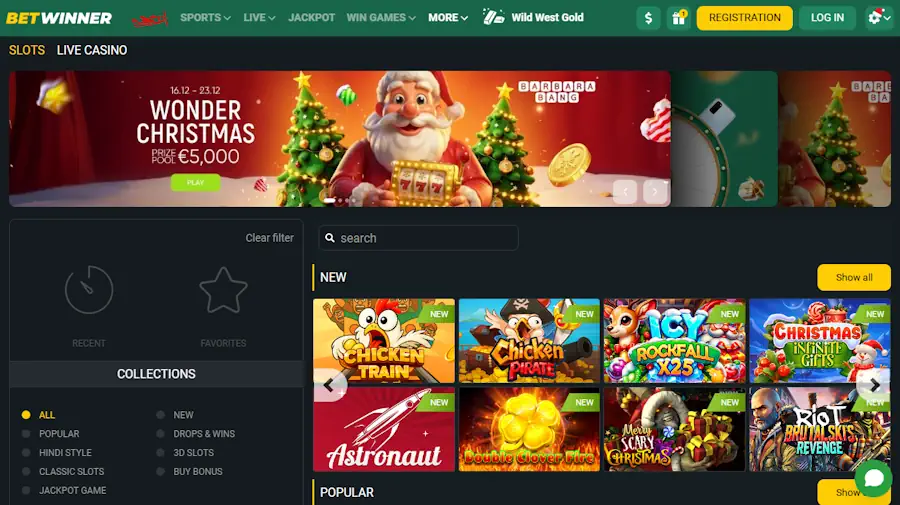 Betwinner Casino Games Screenshot